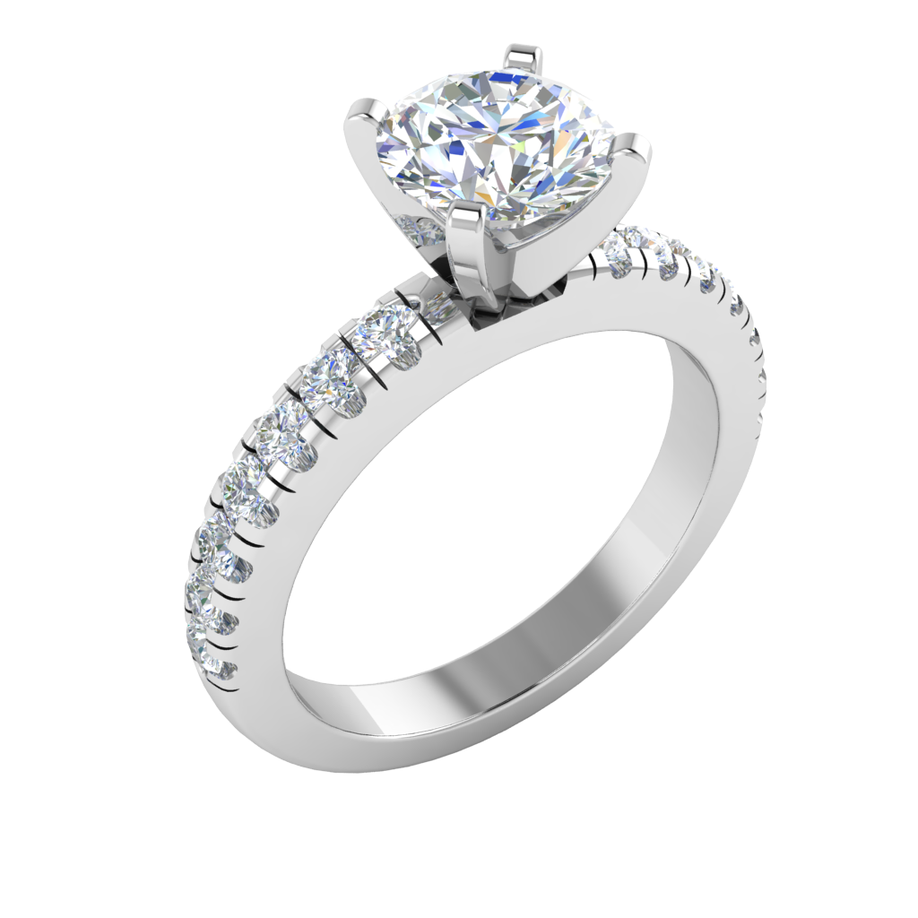 LE131-2.0 Petite Pavé 3/8 Carat Engagement Ring