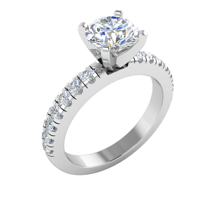 LE131-2.0 Petite Pavé 3/8 Carat Engagement Ring