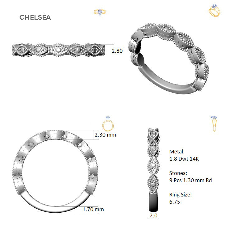 Chelsea .09 Carat Diamond Stackable Band