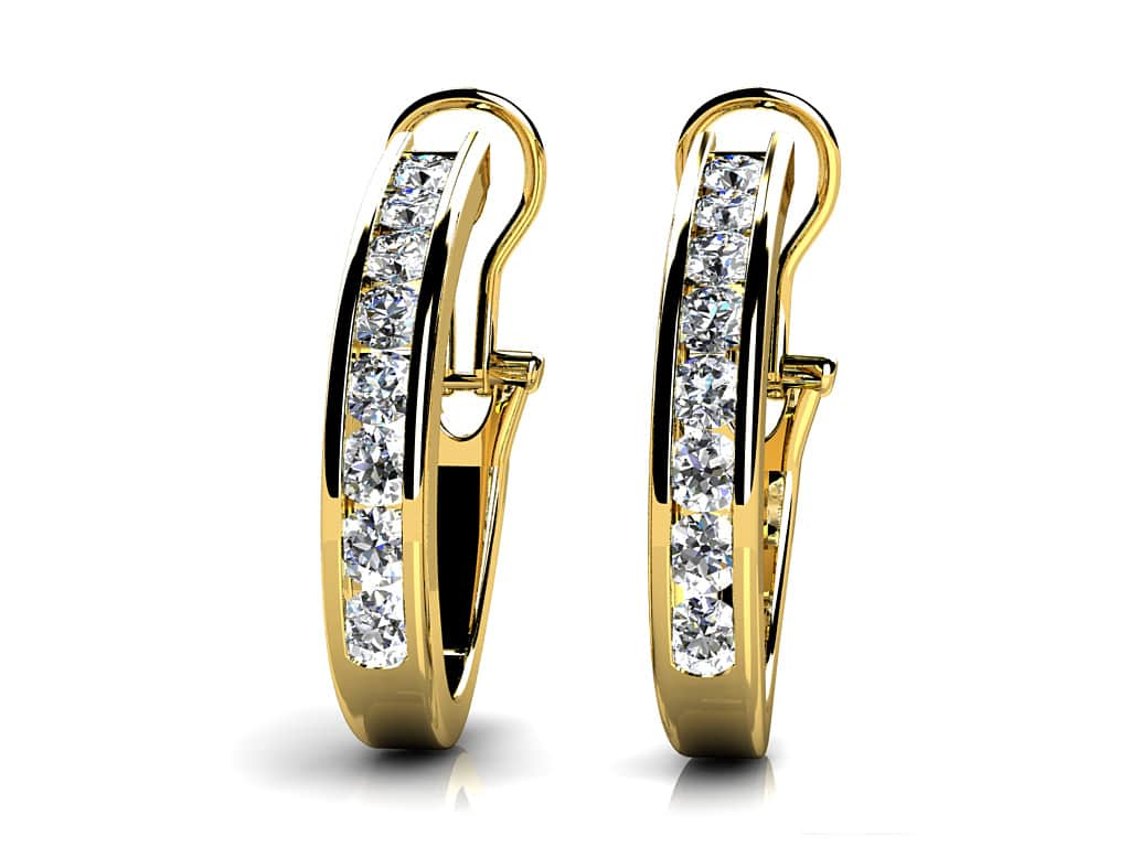 Channel Set Diamond Hoop Earrings E14 1.00 ct.