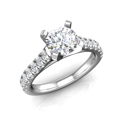 ER-3VC2 Pavé Set Cathedral Engagement Ring 3/8 Carat TDW