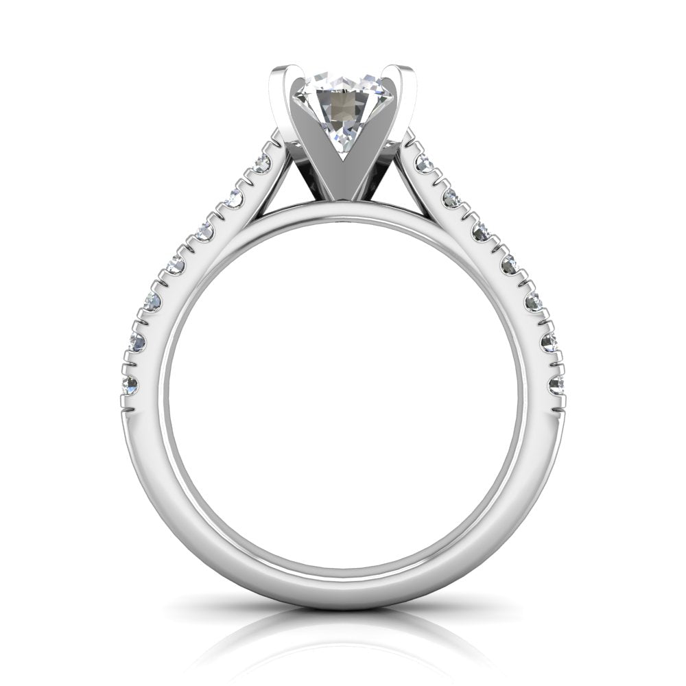 ER-3VC2 Pavé Set Cathedral Engagement Ring 3/8 Carat TDW