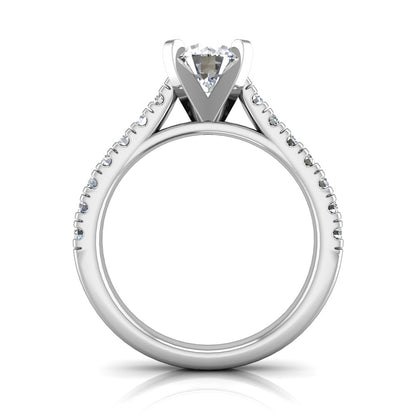 ER-3VC2 Pavé Set Cathedral Engagement Ring 3/8 Carat TDW