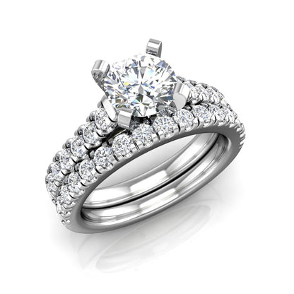 ER-3VC2 Pavé Set Cathedral Engagement Ring 3/8 Carat TDW