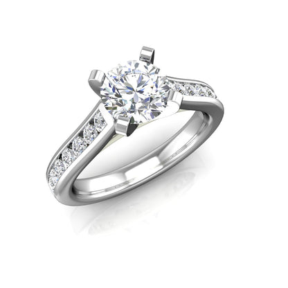 ER-4CH2 Channel Set Cathedral Engagement Ring 3/8 Carat TDW