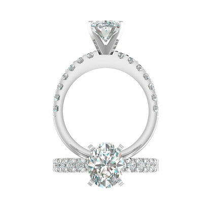 LE131-2.0 Petite Pavé 3/8 Carat Engagement Ring