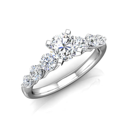 LE344 Round Engagement Ring 7/8  Carat TDW