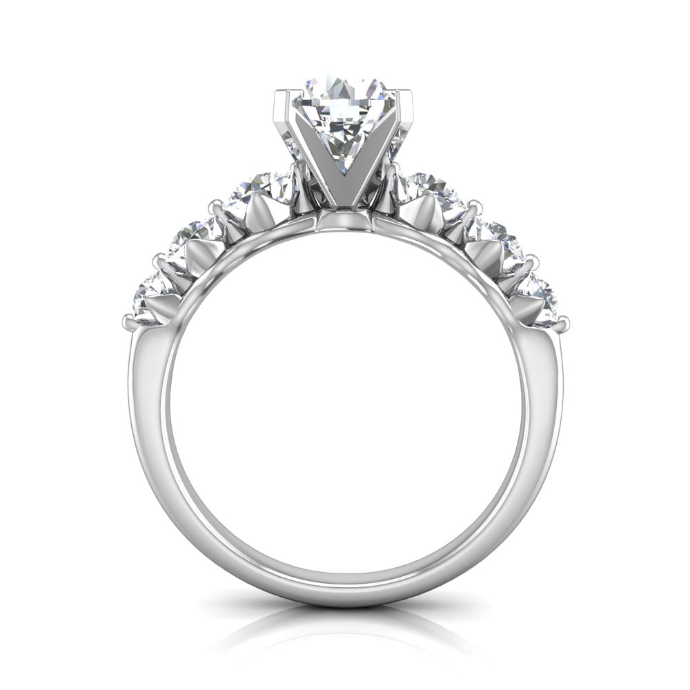 LE344 Round Engagement Ring 7/8  Carat TDW