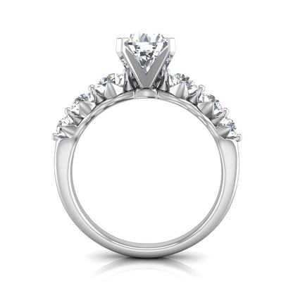 LE344 Round Engagement Ring 7/8  Carat TDW