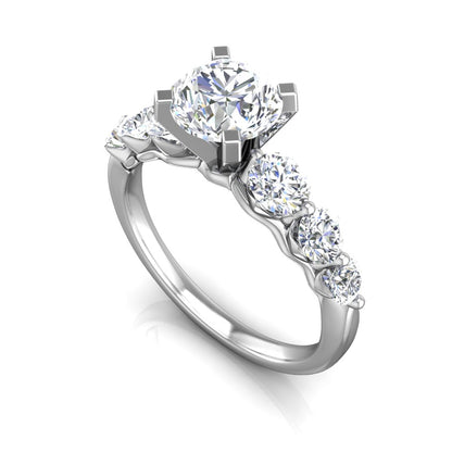 LE344 Round Engagement Ring 7/8  Carat TDW