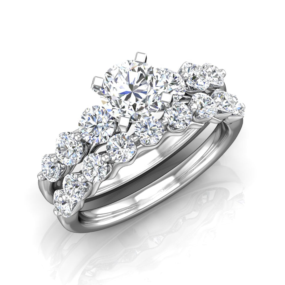 LE344 Round Engagement Ring 7/8  Carat TDW