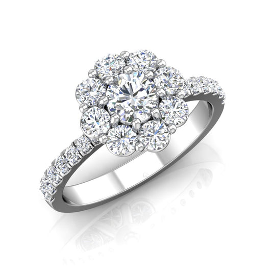 LE351 Round Engagement Ring 1 Carat+ TDW