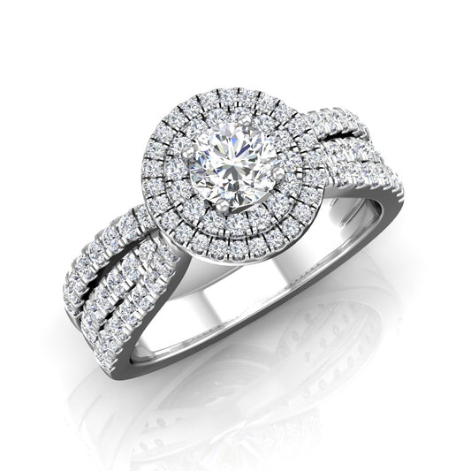 LE352 Round Engagement Ring 7/8  Carat TDW