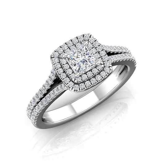 LE353 Round Engagement Ring 3/4  Carat TDW