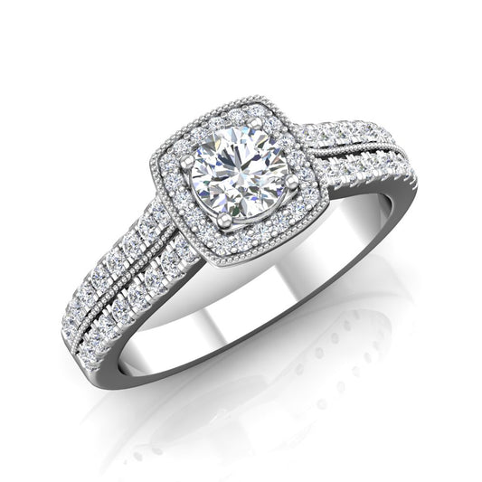 LE354 Round Engagement Ring 5/8  Carat TDW