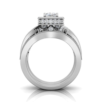 LE355 Round Engagement Ring 7/8  Carat TDW