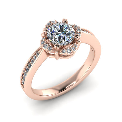 LEE-1222 Round Engagement Ring 1/5 Carat TDW