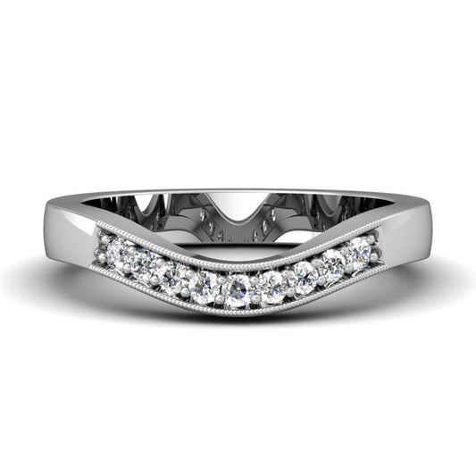 CWB-R Milgrain Pave Contour Diamond Band .18 ct. T.D.W